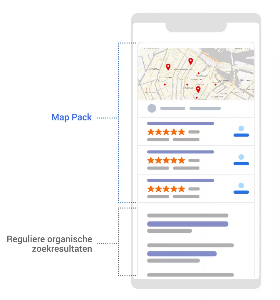 google serp map pack local business